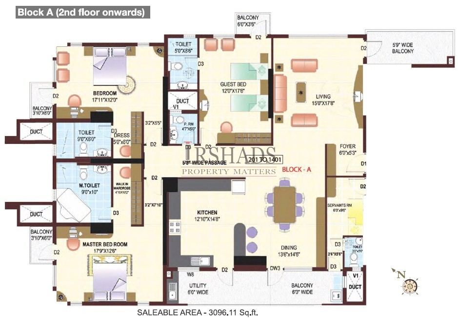 HM Grandeur - Floor Plan - Block A (2nd to 14th Floor)